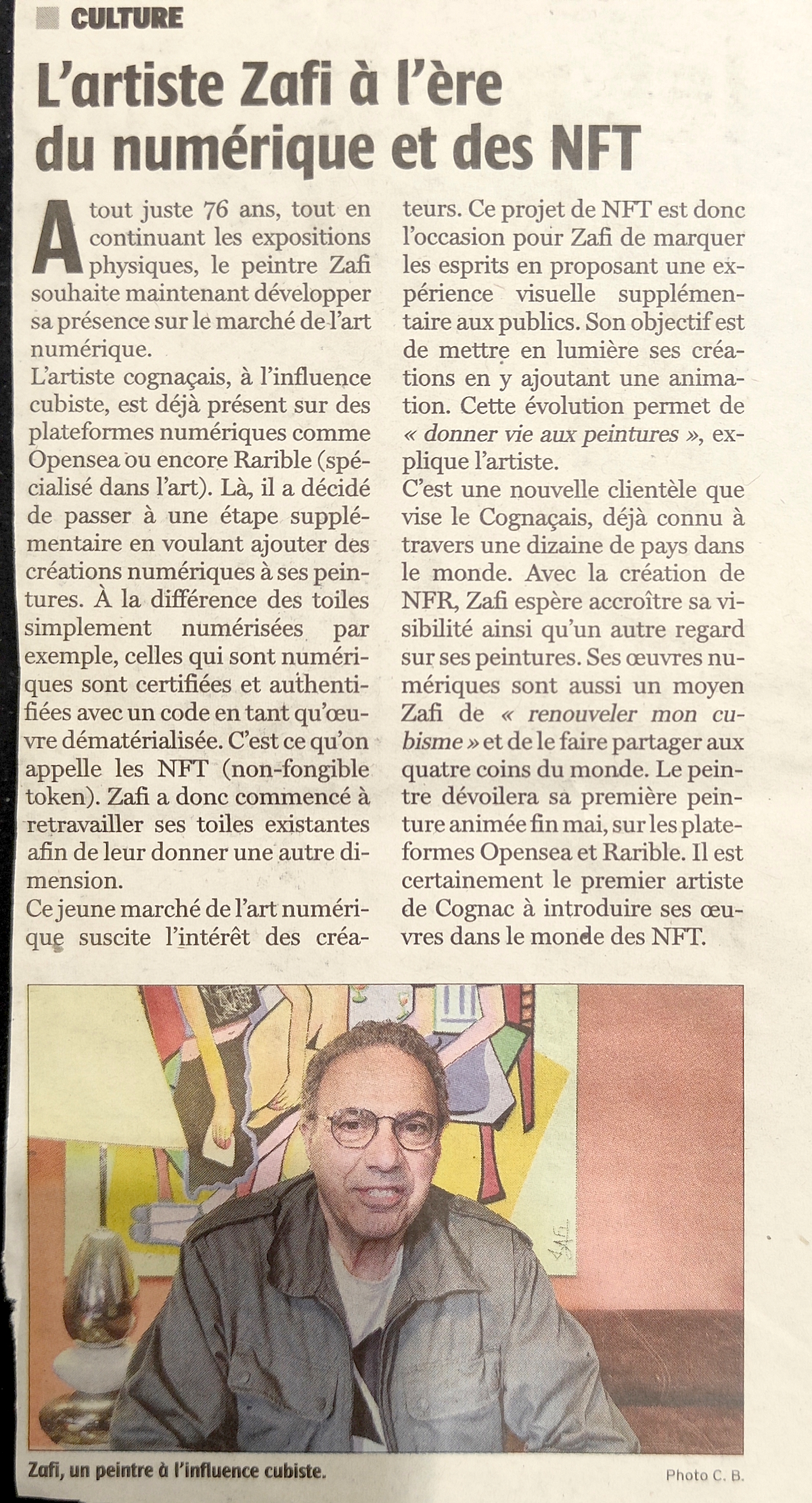 L'artiste Zafi à l'ére du numérique et des NFT