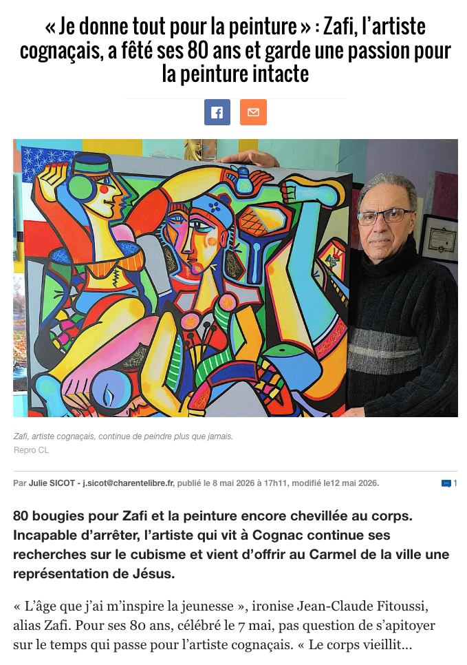 A 80 ans Zafi donne tout pour la peinture